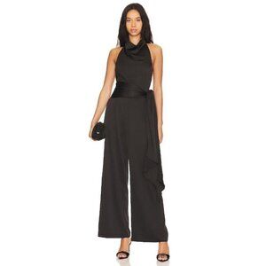 Elliatt Halle Open Back Jumpsuit Black Womens Size XL